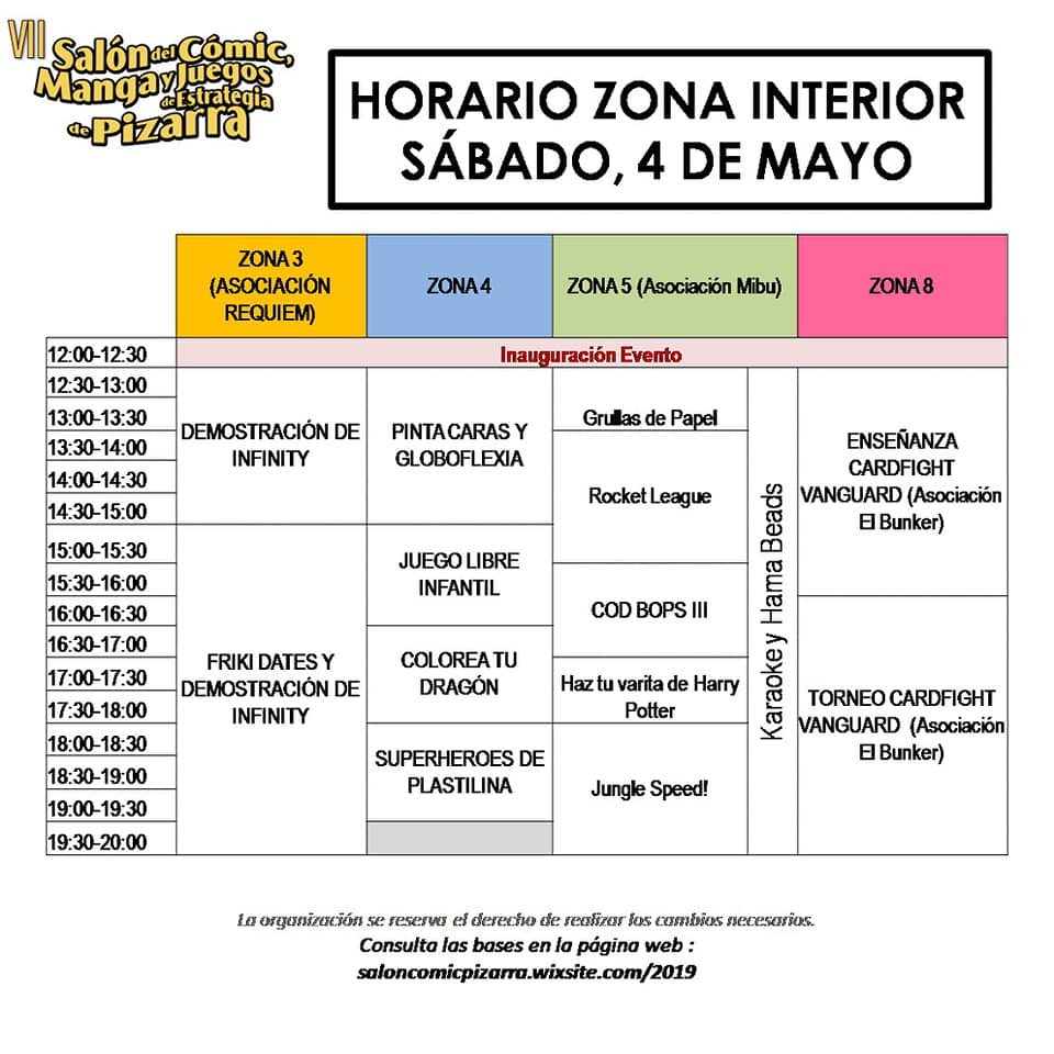 Horario-Interior 4 Mayo