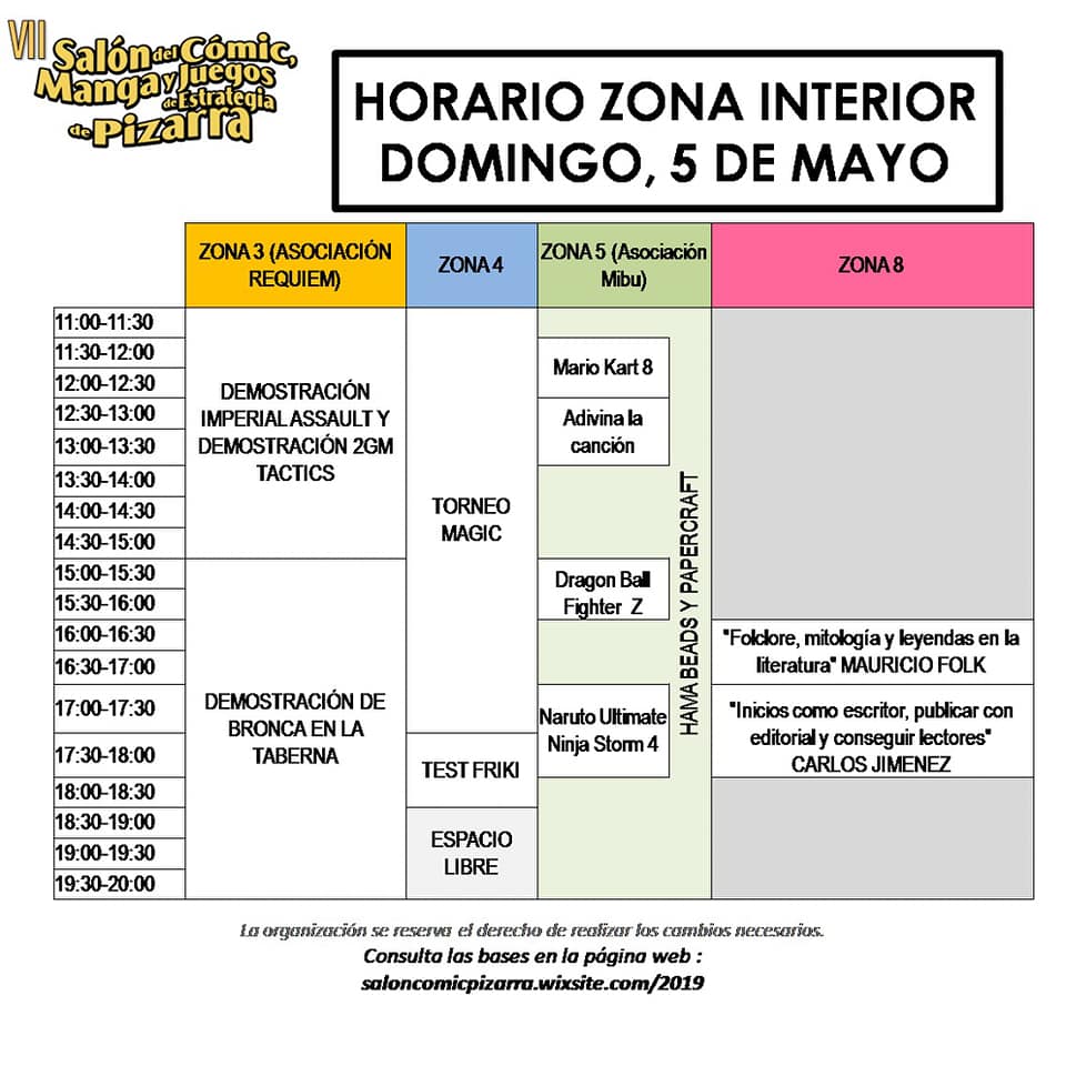 Horario-Interior 5 Mayo